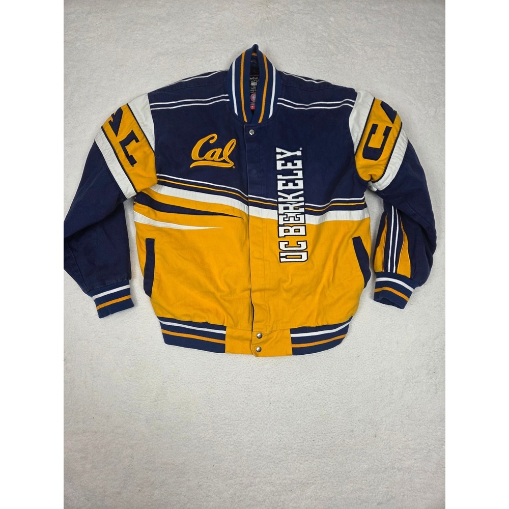 Vtg Rare Cal Berkeley Bears Varsity Jacket Franchise Club Navy Gold Mens XL